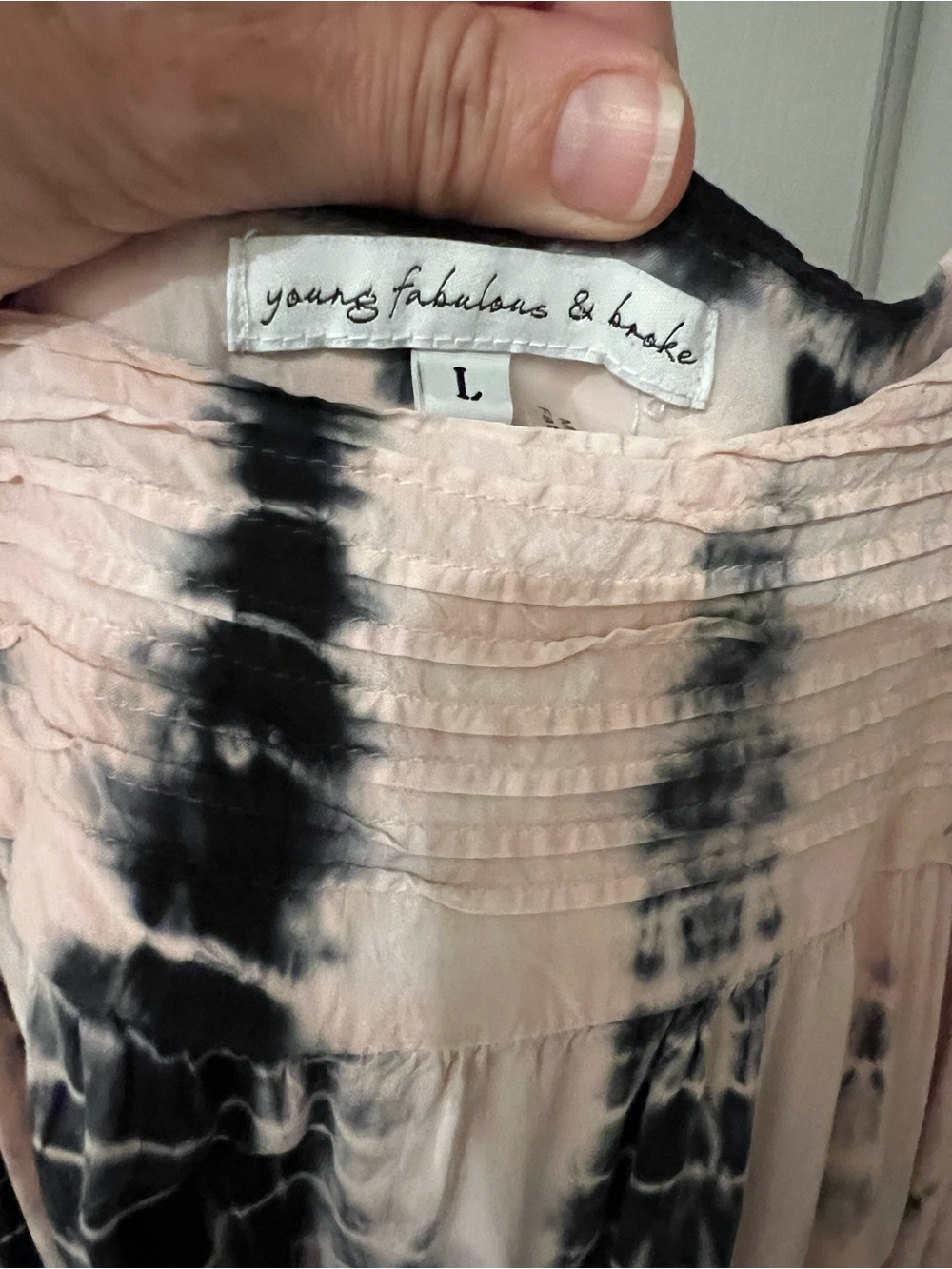 Young Fabulous & Broke Pink and Black Tie-Dye Maxi Dress - Picture 3 of 3